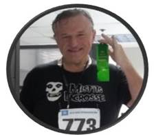 Our founder celebrating completing a  2019 NASA Goddard 2-mile race